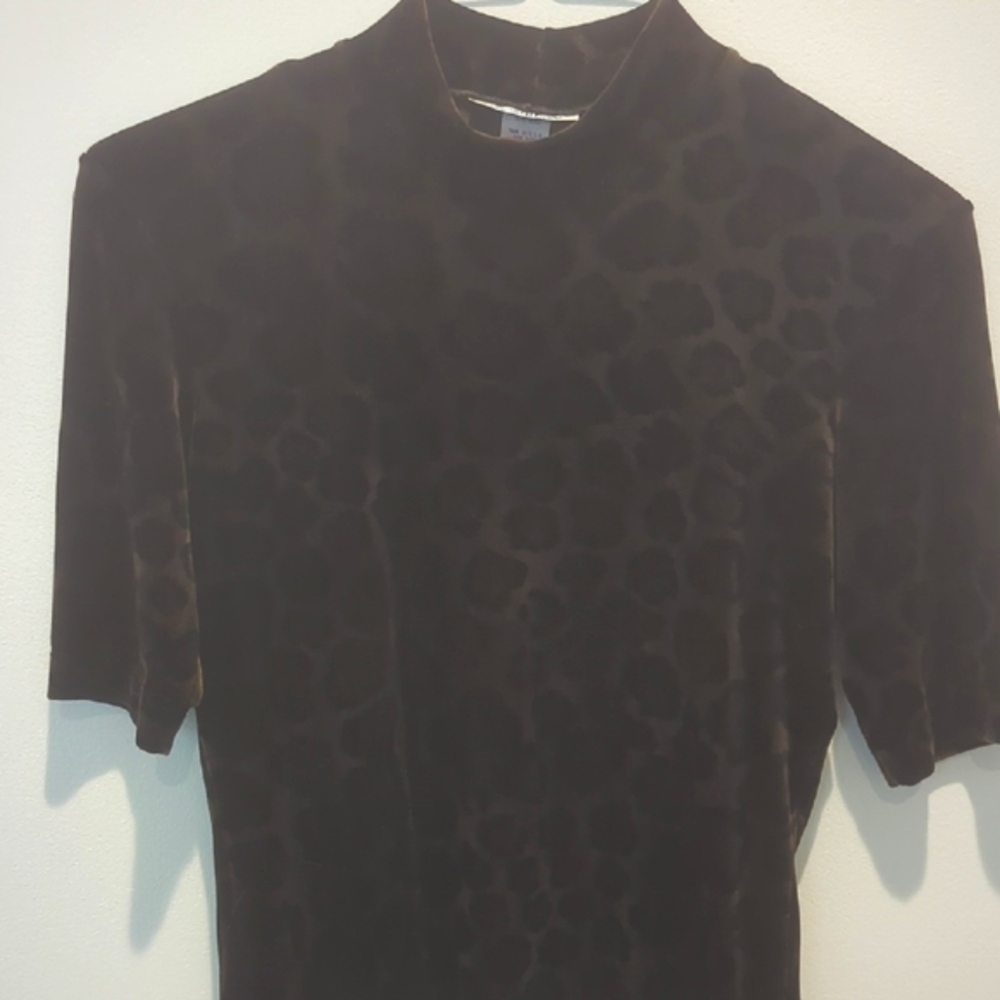 Vintage Leopard Print Velvet Top